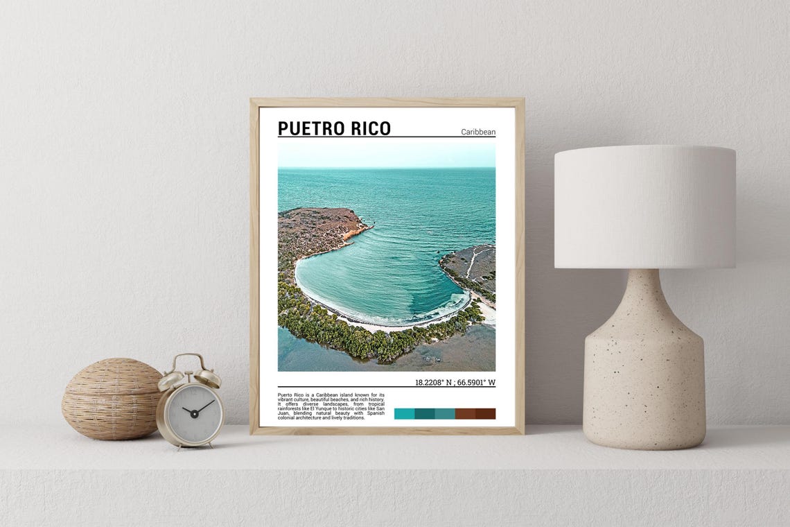 Puerto Rico Print Puerto Rico Poster Puerto Rico Travel Poster Puerto Rico Print Puerto Rico Travel Gift - Image 2