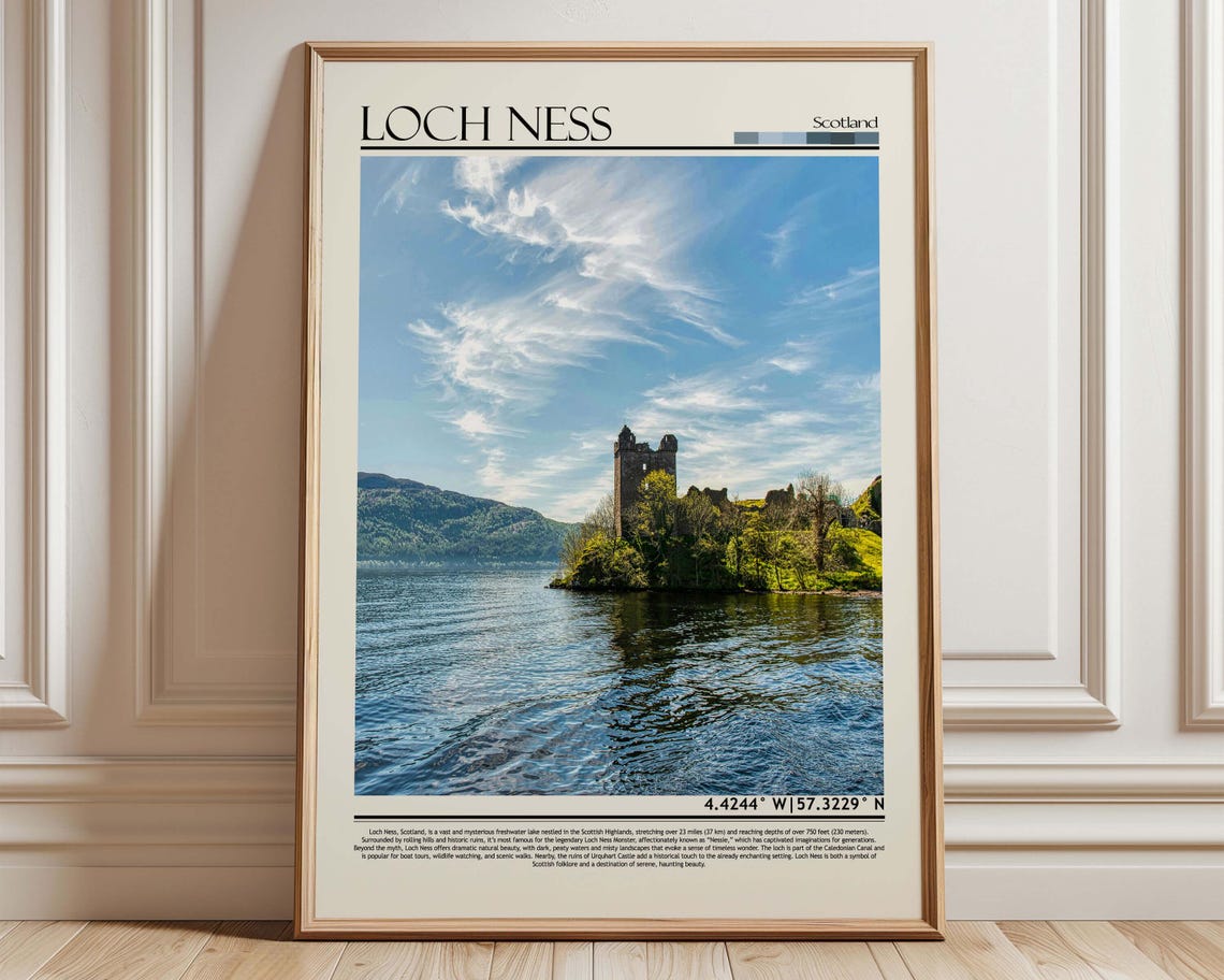 Loch Ness Scotland Urquhart Castle Highland Waters Travel Poster