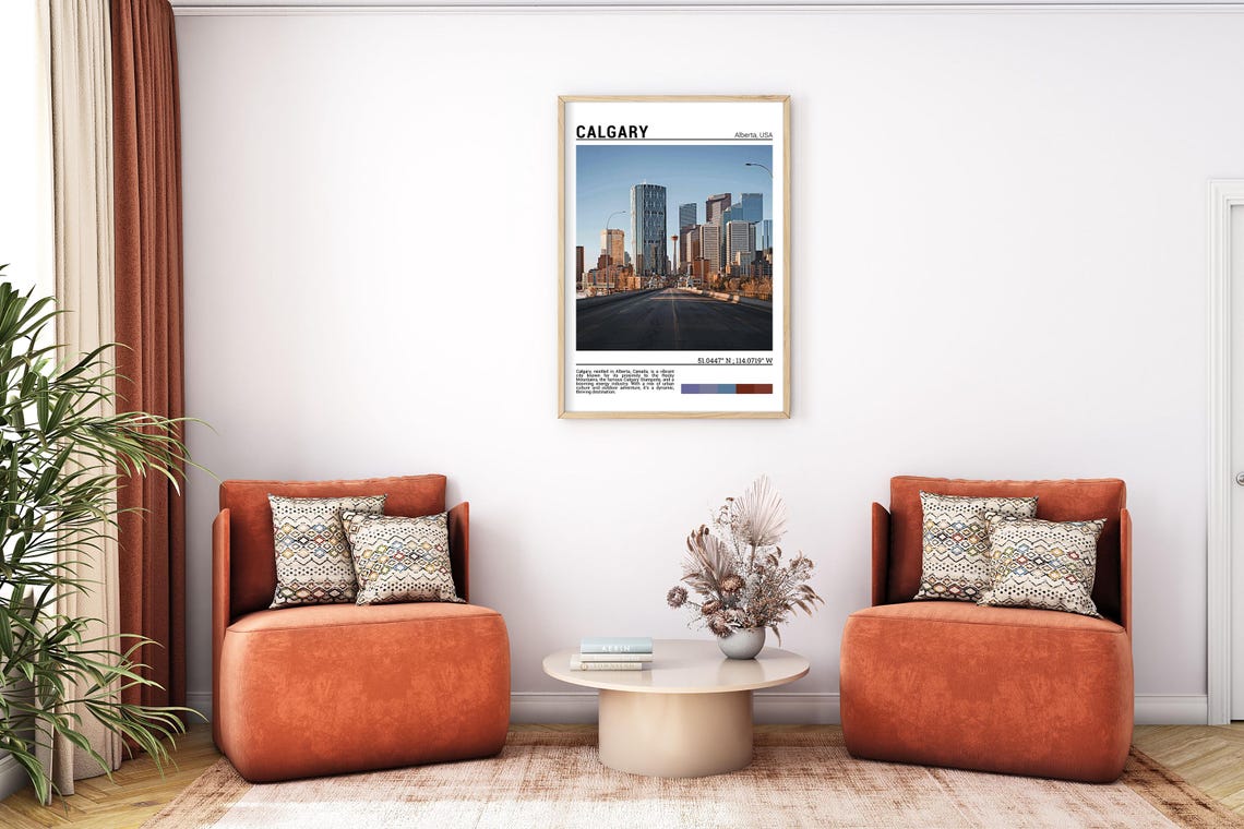 Calgary Alberta Canada Downtown Bright Morning Skyline Poster - Image 7