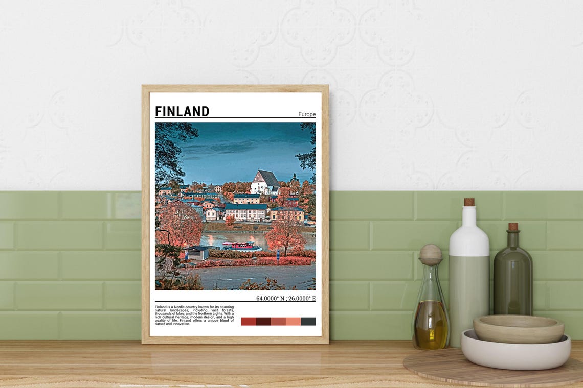 Finland Photo Finland Wall Art Finland Travel Print Finland Map Finland Poster Finland Decor Finland Europe - Image 6