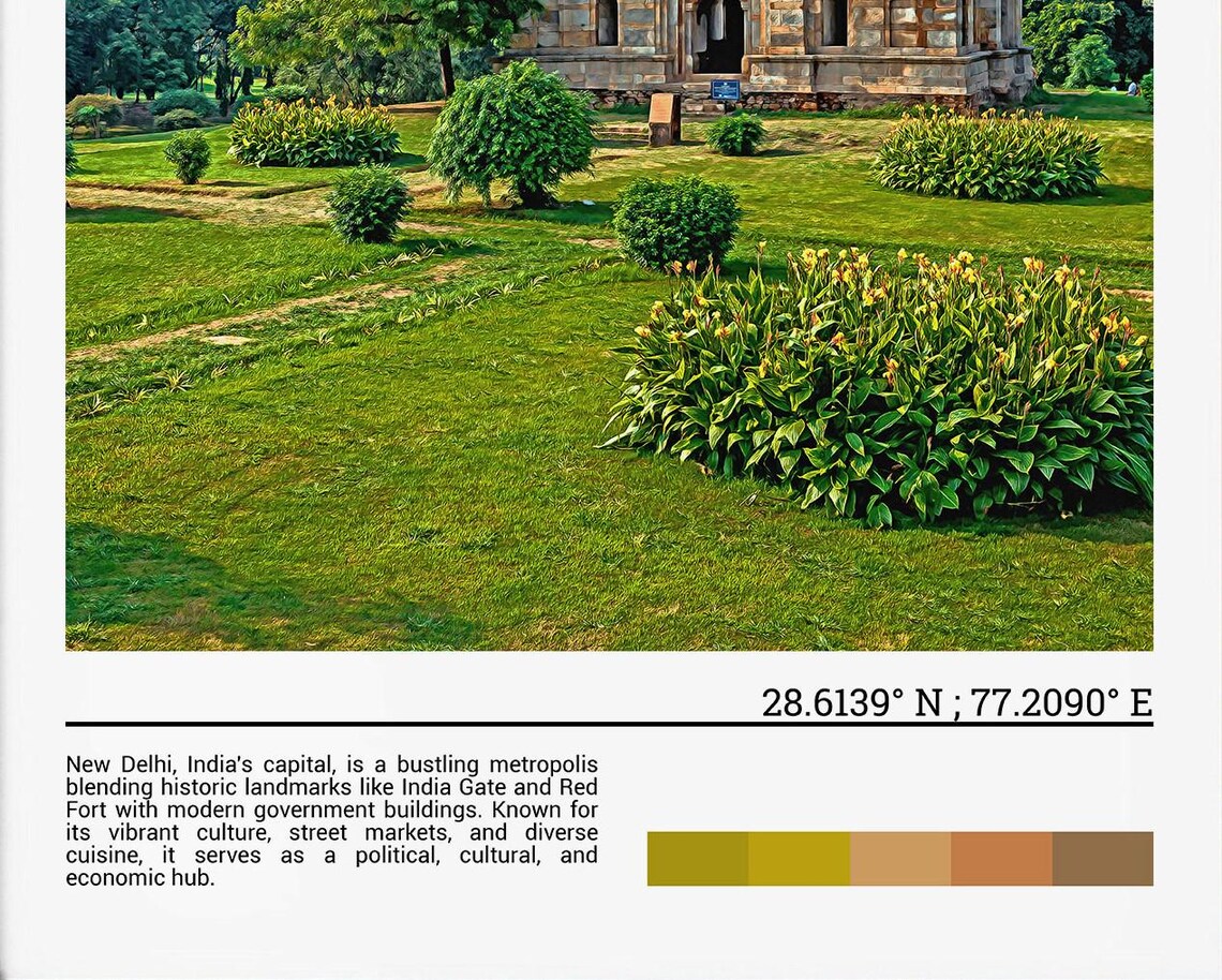 New Delhi India Historic Tomb Gardens Green Park Photo Poster - Image 4