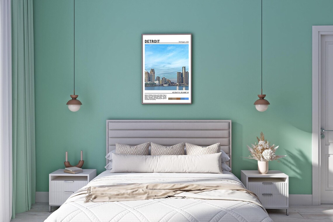 Detroit Michigan Riverfront Skyline Renaissance Center Photo Poster - Image 5