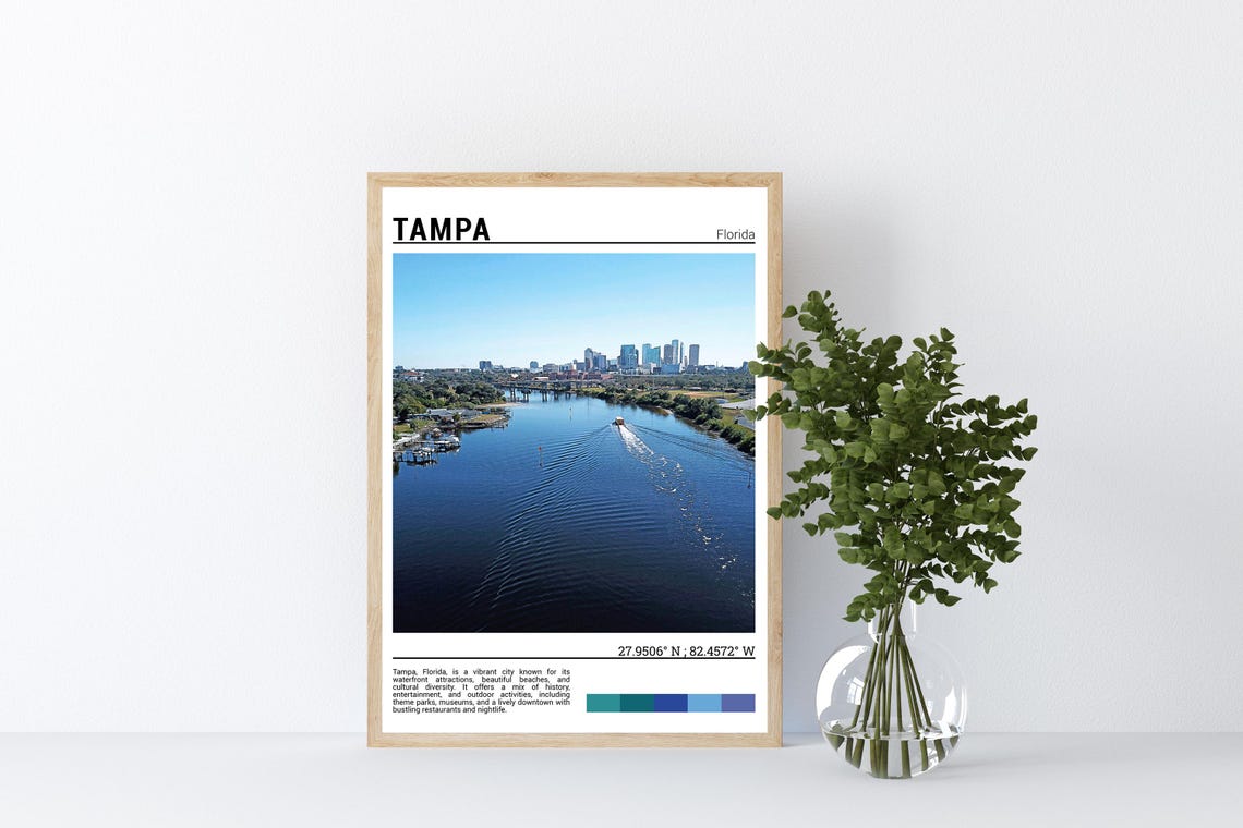 Tampa Print Tampa Poster Tampa Wall Art Tampa Travel Tampa Art Print Tampa Photo Tampa Artwork Florida Poster - Image 4