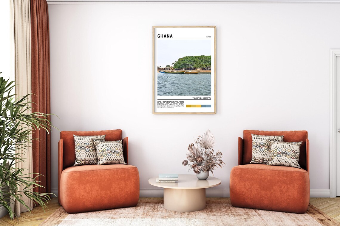 Ghana West Africa Colorful Fishing Boats Beach Scene Photo Poster - Image 7