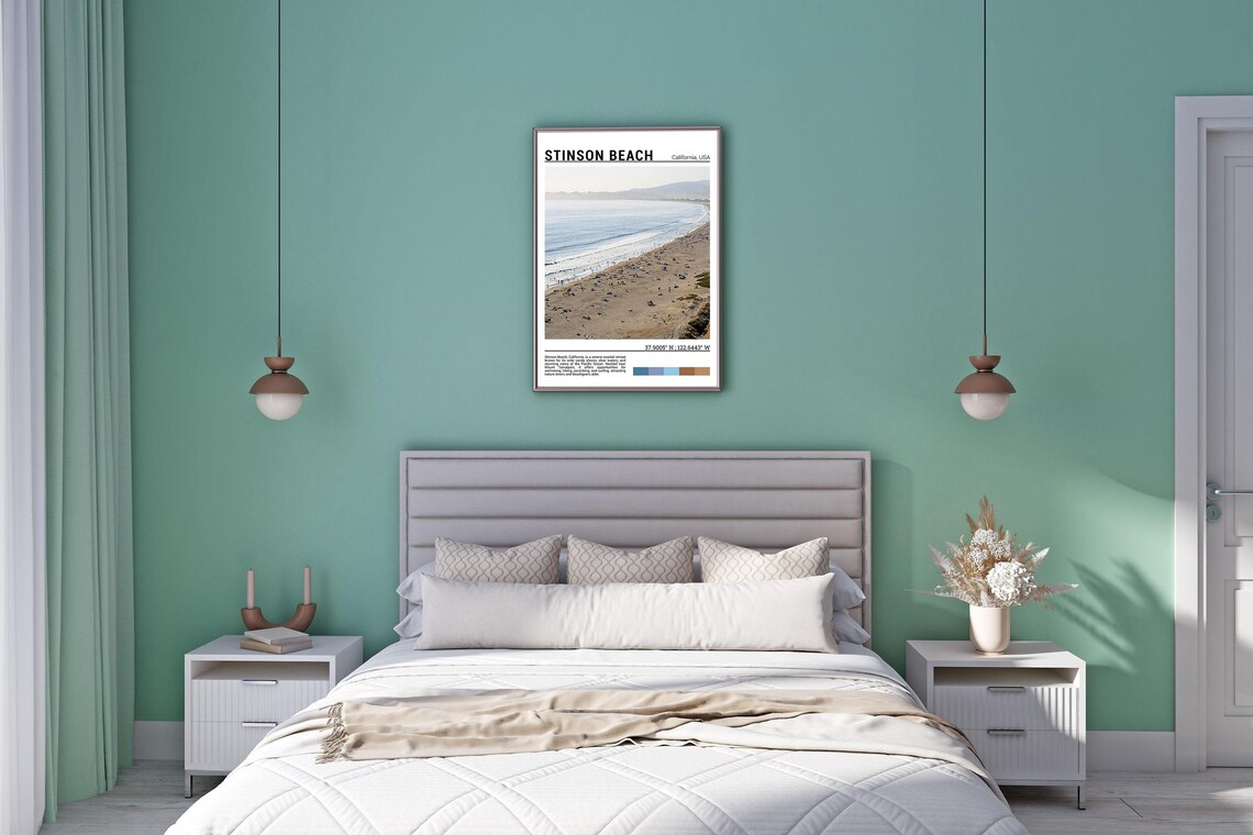 Stinson Beach California Travel Poster, Artwork - Image 5