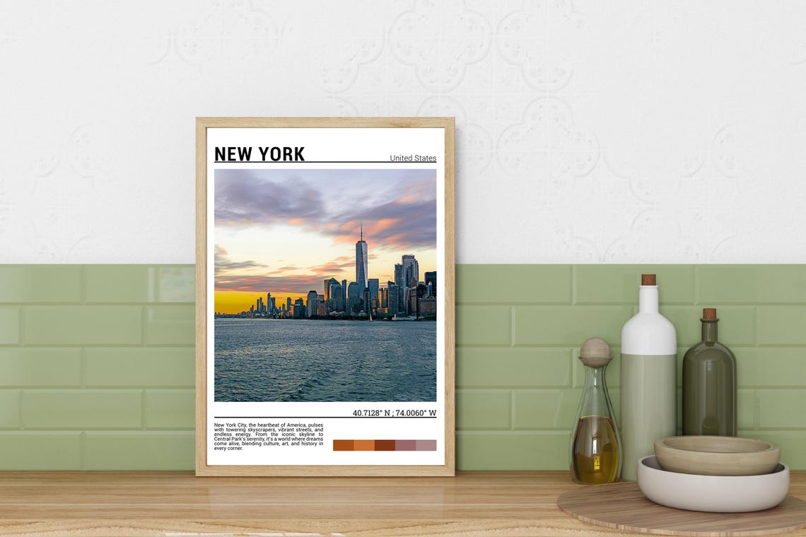 New York Print New York Poster New York Travel Poster New York Travel Gift New York Art New York Usa - Image 3