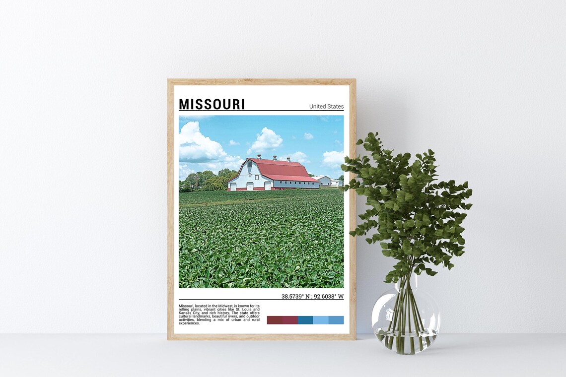 Missouri Red Barn Lush Green Farm Field Summer Country Photo Poster - Image 4