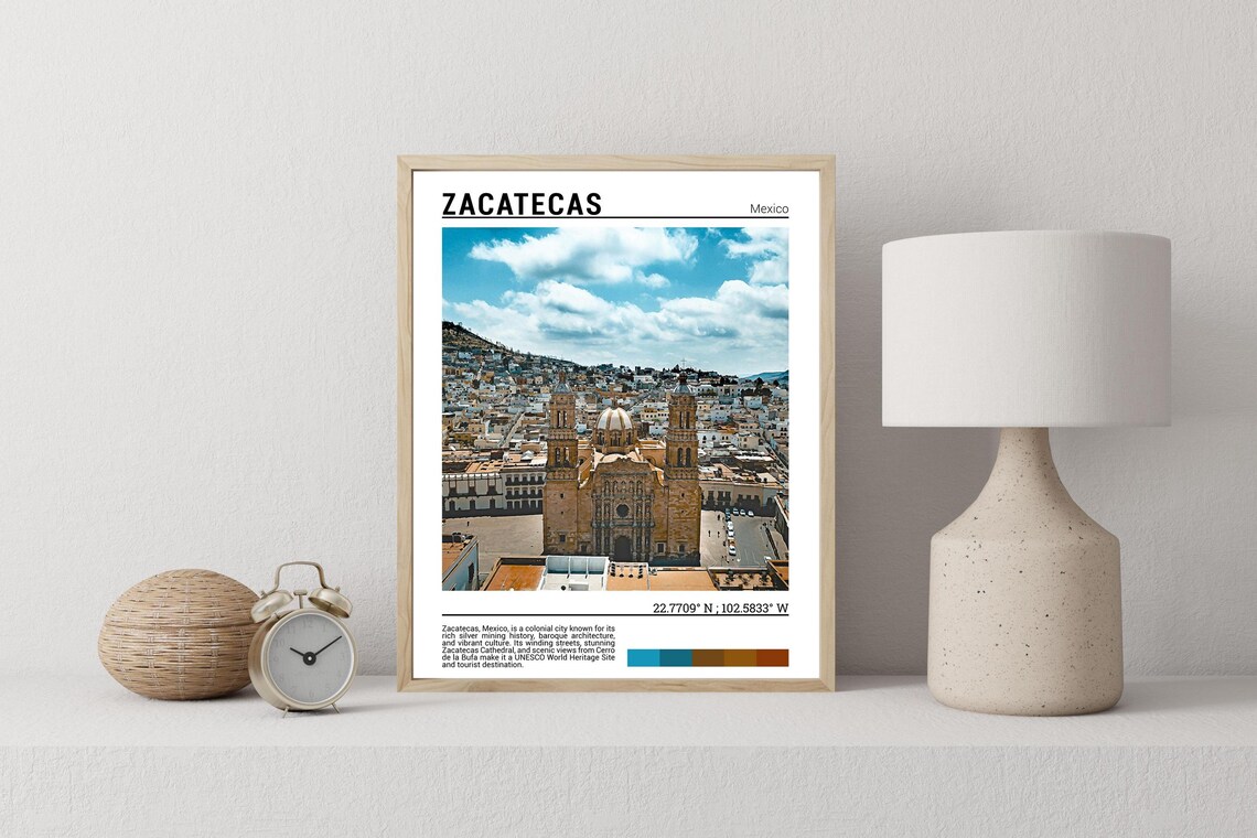 Zacatecas Mexico Travel Poster, Cultural Wall Art - Image 2