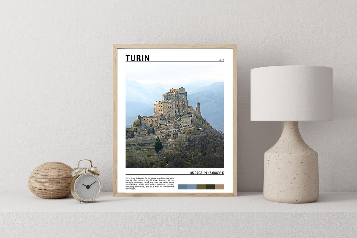 Turin Italy Sacra di San Michele Mountain Abbey Historic Abbey Poster - Image 2