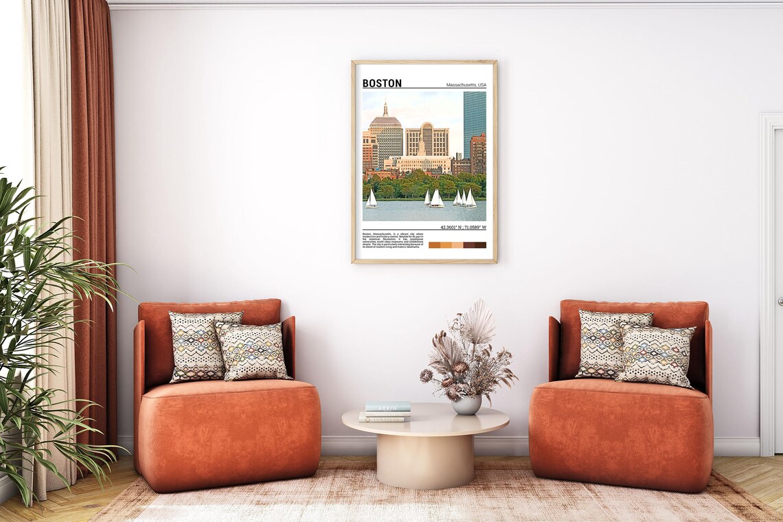 Boston Travel Poster, Massachusetts USA Art Print - Image 7