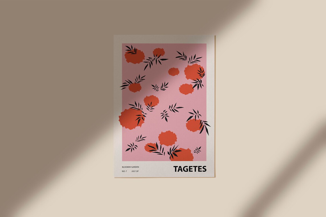 Tagetes 02 Floral Illustration Art Print - Image 3
