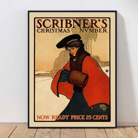 Scribner's Christmas Number Classic Vintage Magazine Cover Poster