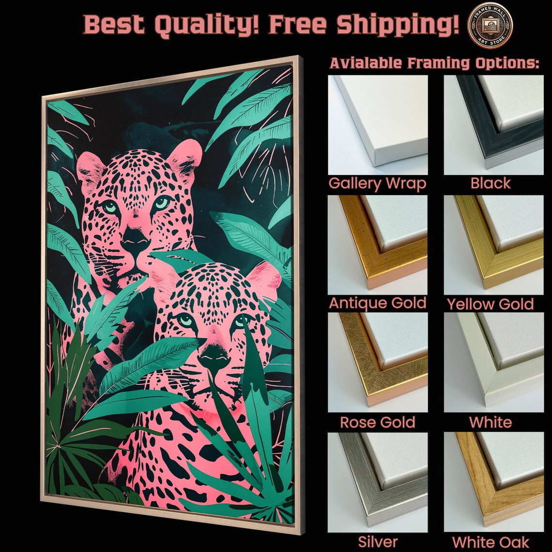 Vibrant Jungle Leopards, Tropical Wildlife Art Print - Image 5