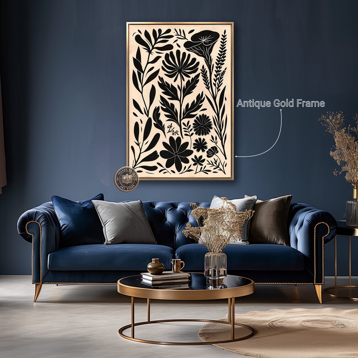 Black And White Botanical Floral Art Print, Modern - Image 5