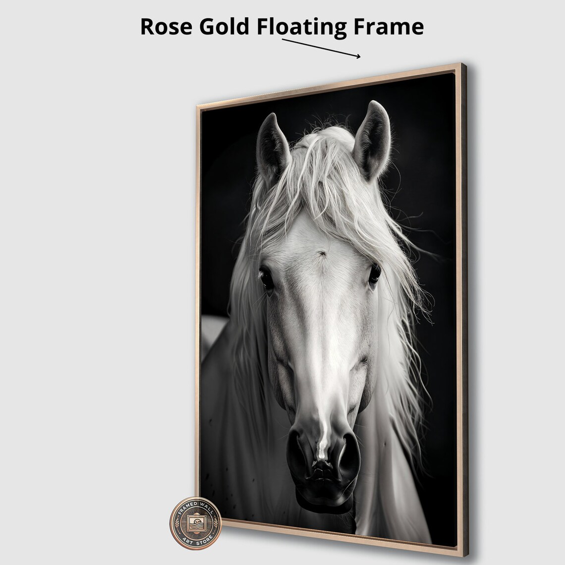 Black And White Horse Face Front Portrait Equine Photography Poster - Image 3
