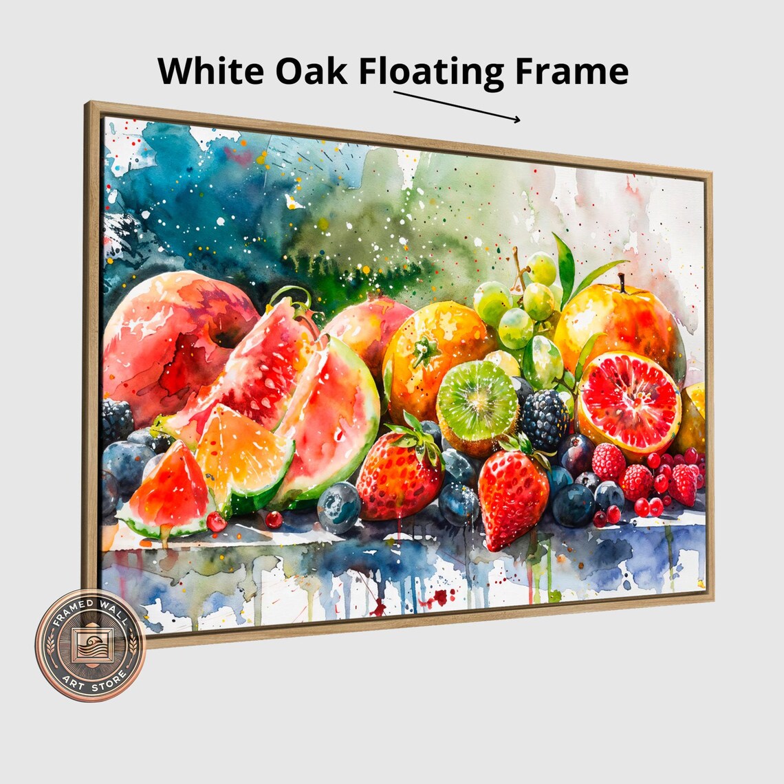 Colorful Summer Fruits Watercolor Still Life Kitchen Wall Poster - Image 2