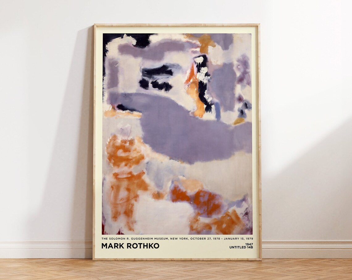 Mark Rothko Untitled 14B 1947 Purple Orange Abstract Exhibition Poster - Image 3
