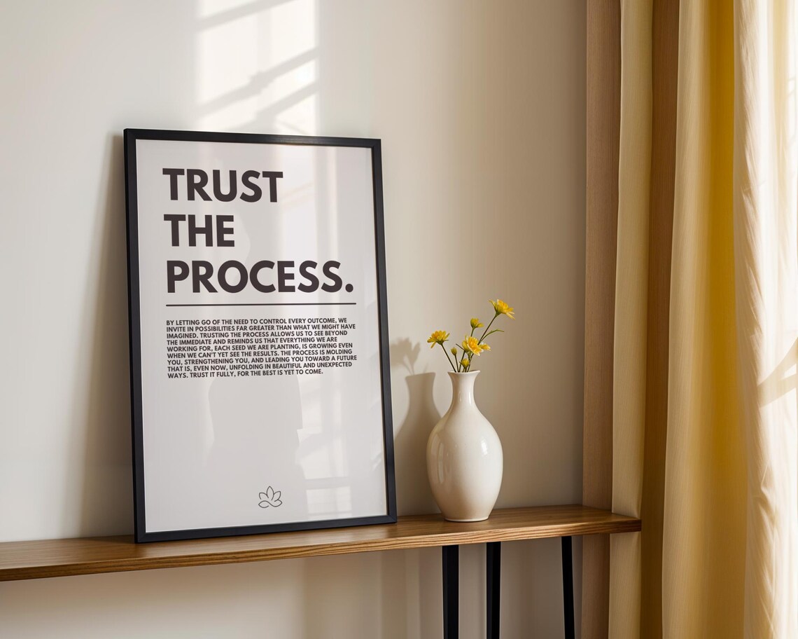 Trust The Process Motivational Poster, Minimalist Decor - Image 2