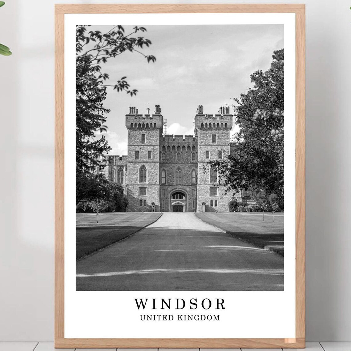 Historic Windsor Castle Grand Entrance Avenue England Travel Poster