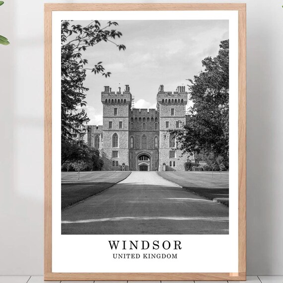 Historic Windsor Castle Grand Entrance Avenue England Travel Poster
