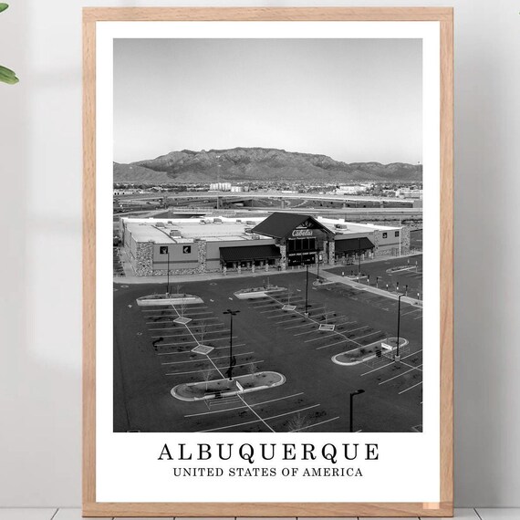 Albuquerque New Mexico Mountains View Black And White Photo Poster