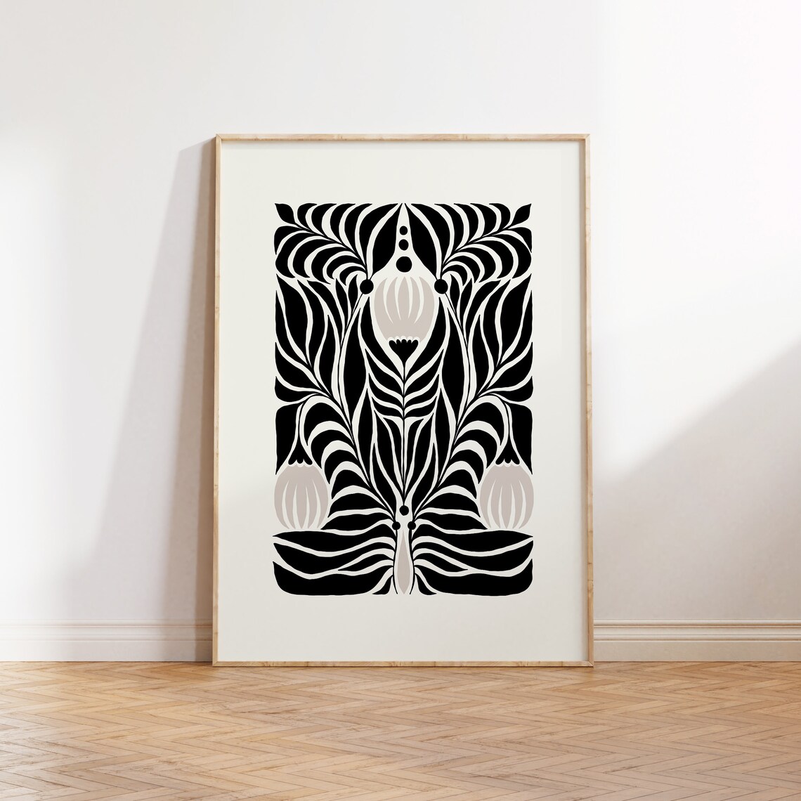 Dark Flowers Abstract Floral Poster Print