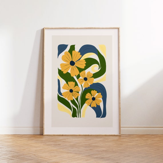 Eclectic Flowers Abstract Floral Wall Art Print