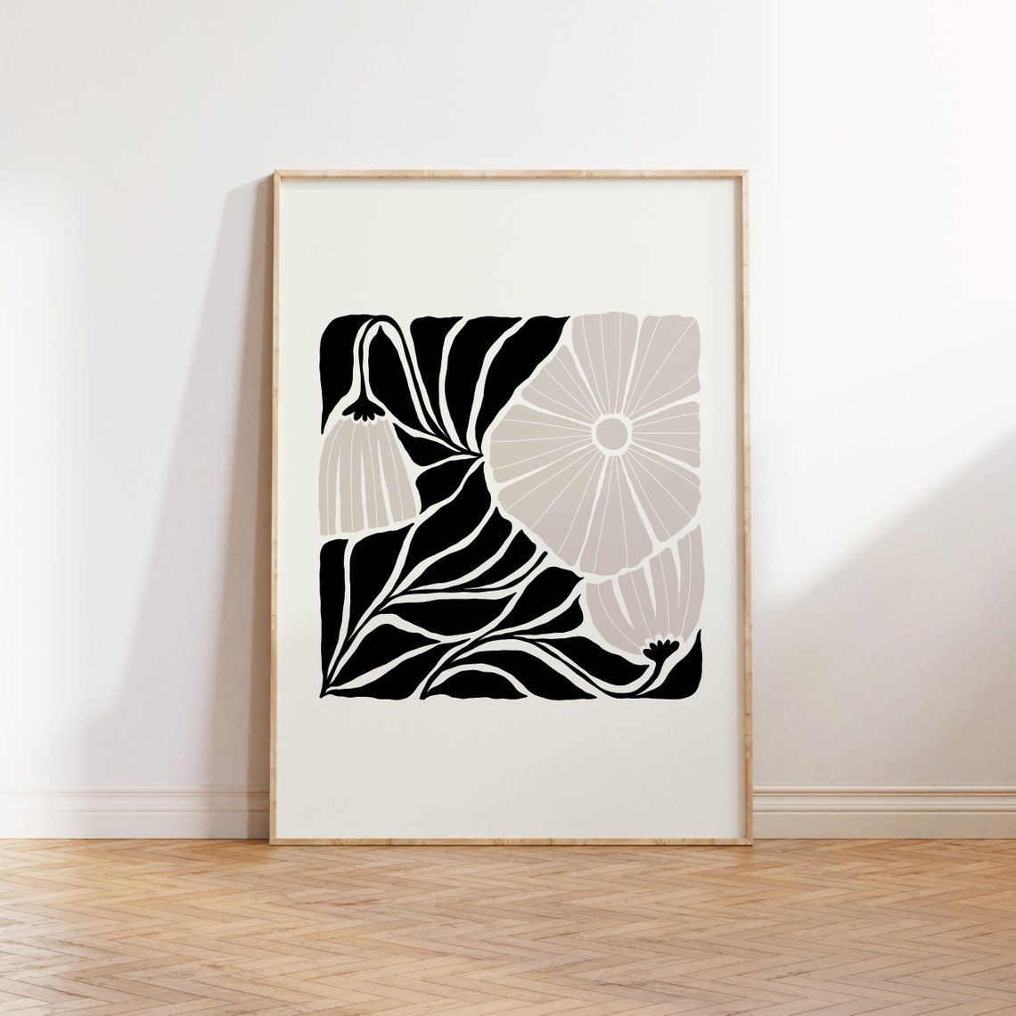 Dark Flowers Abstract Floral Art Poster