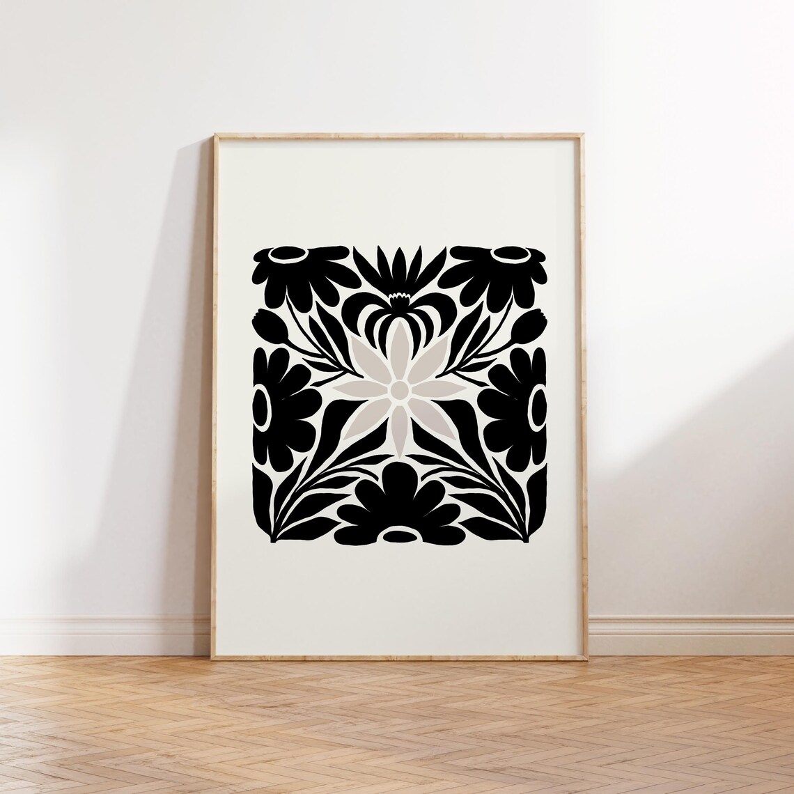 Dark Flowers Abstract Floral Botanical Art Print