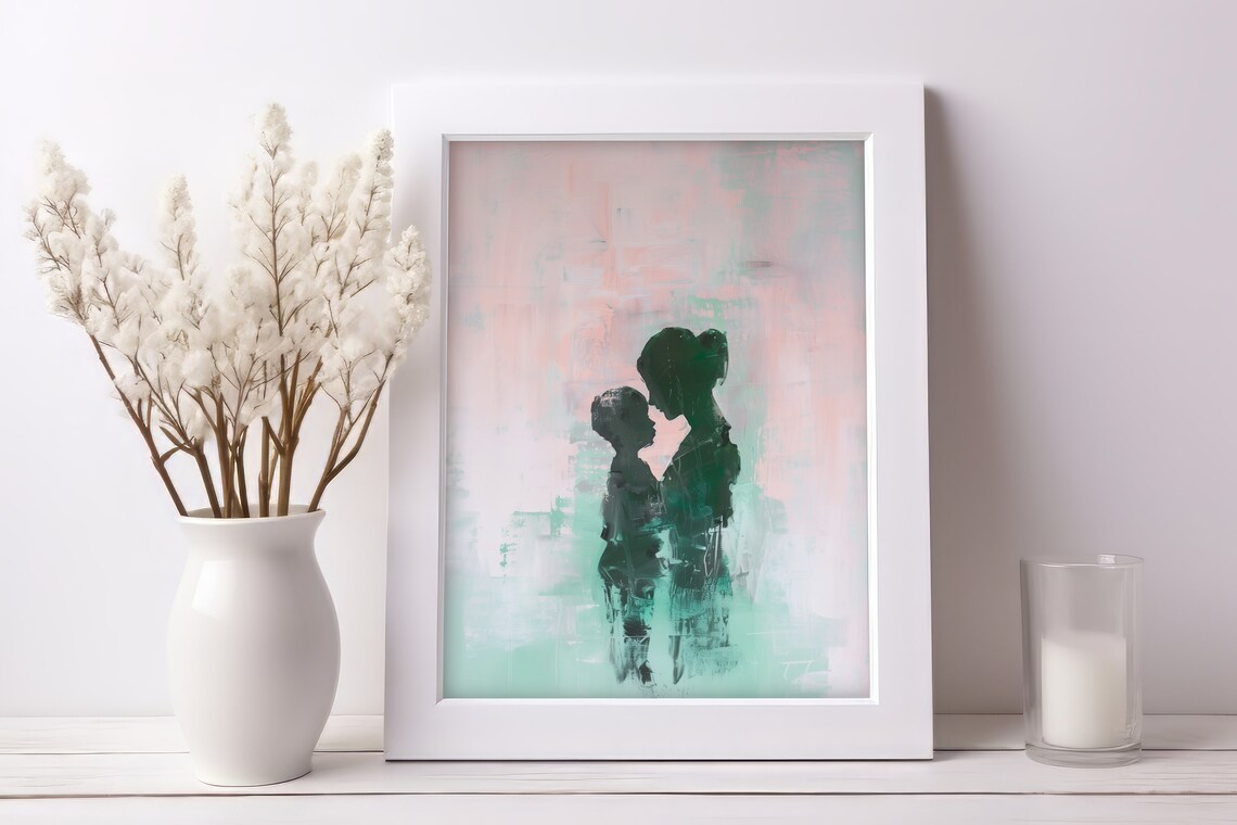 Mother and Son Art Print, Mother's Day Gift - Image 3