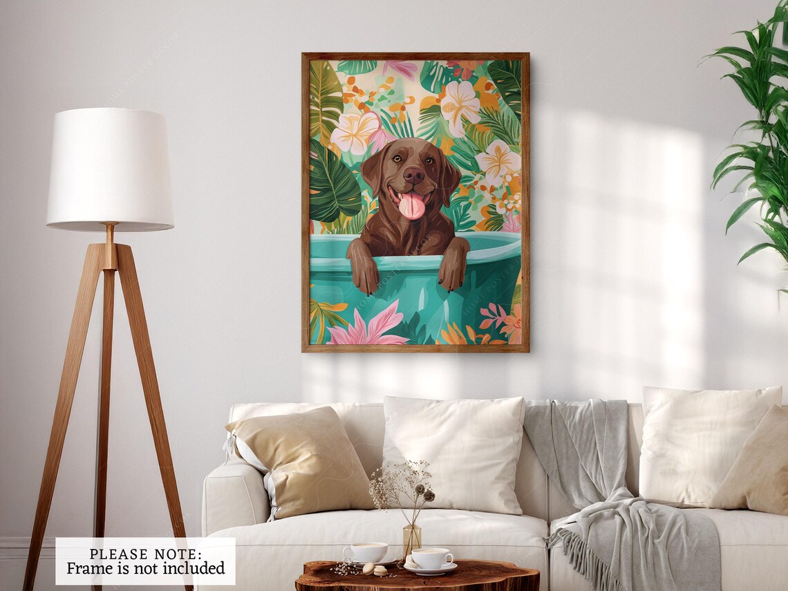 Chocolate Labrador Print, Funny Bathroom Decor - Image 3