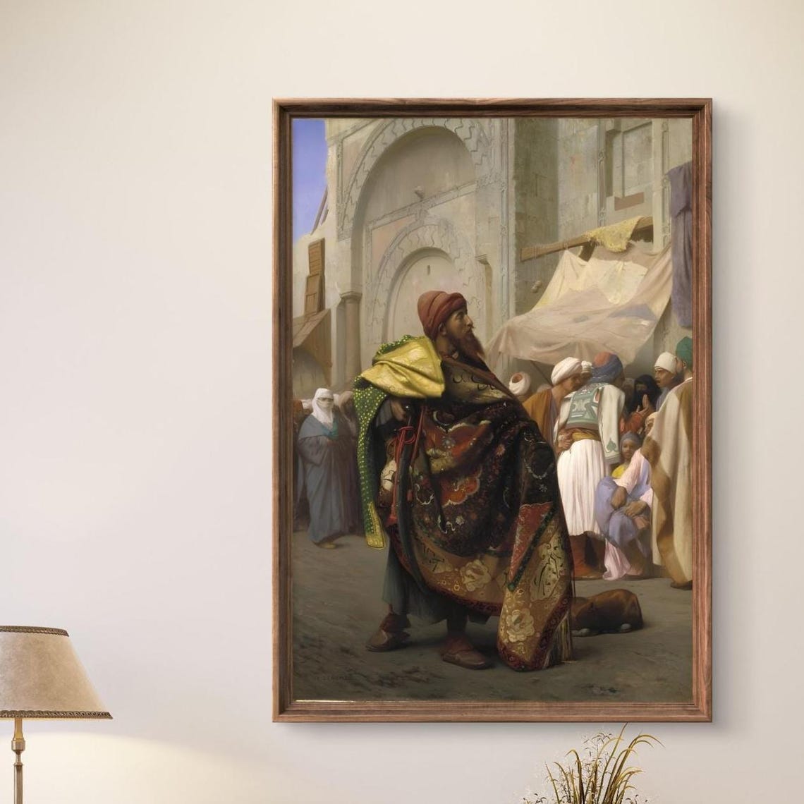 Orientalist Carpet Merchant Painting Vintage Bazaar Art Poster