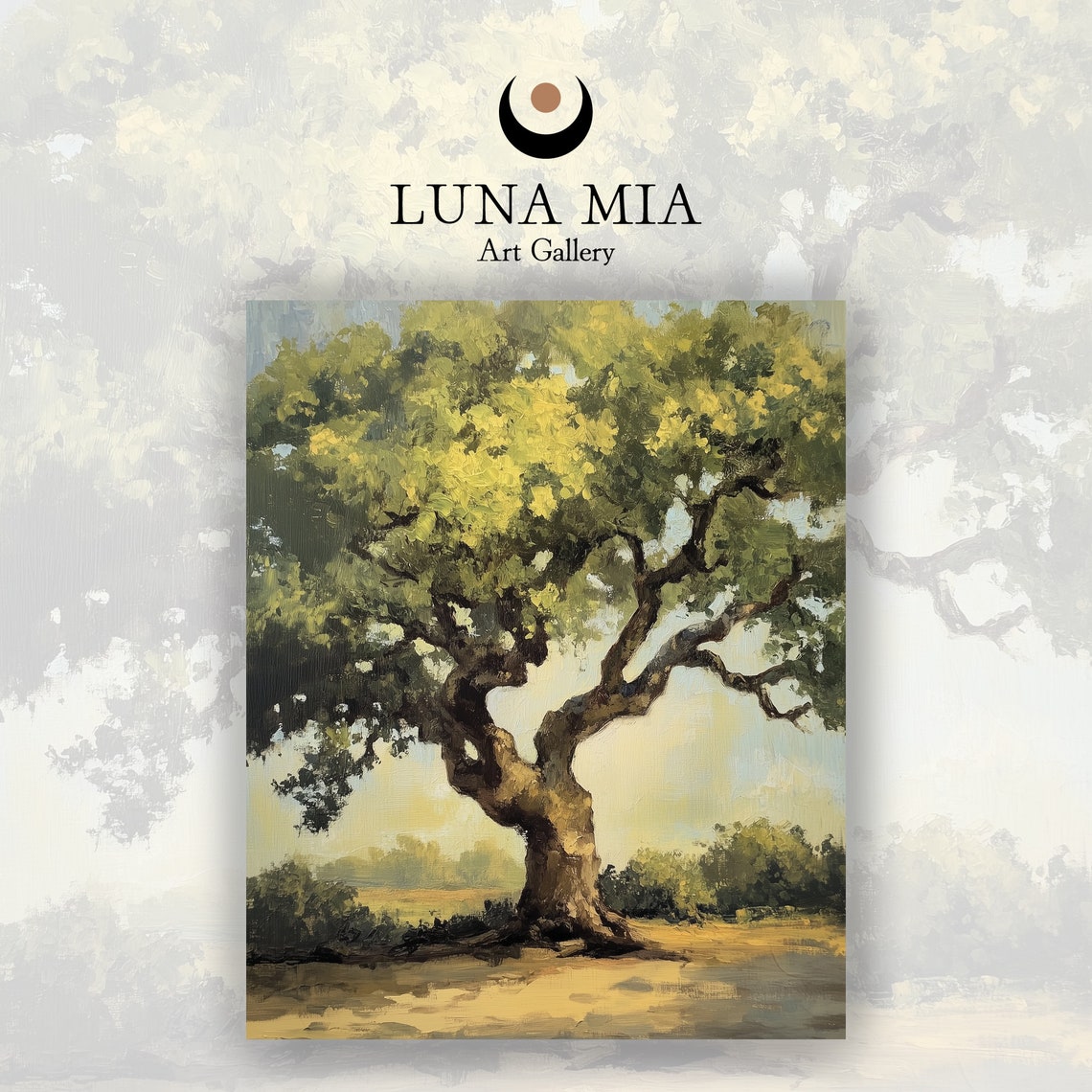 Vintage Style Ancient Oak Tree Oil Paint Wall Art Wall Decor Prints Nature Poster Trees Print - Image 2