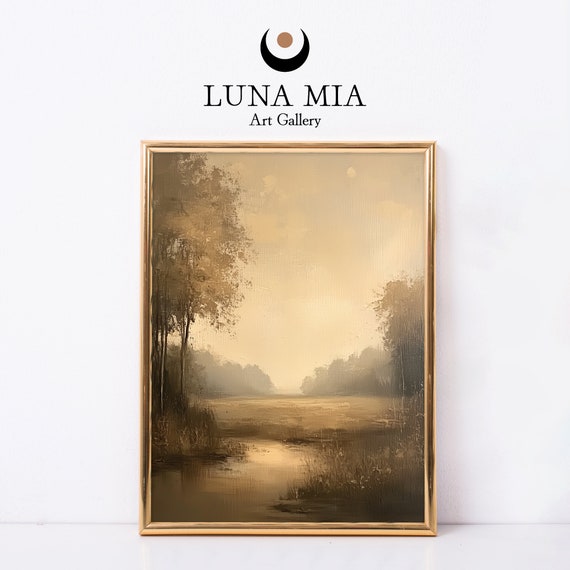 Vintage Style Woodland Oil Paint Wall Art Prints Decor And Poster Serene Nature Reflections Antique Charm