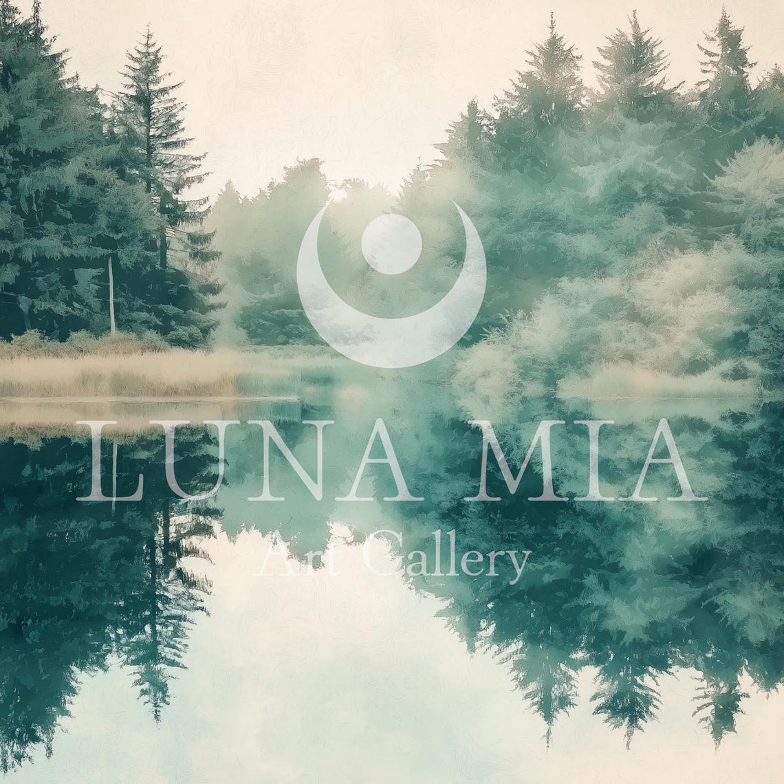 Tranquil Misty Forest Watercolor Art Instant For Home Decor - Image 5