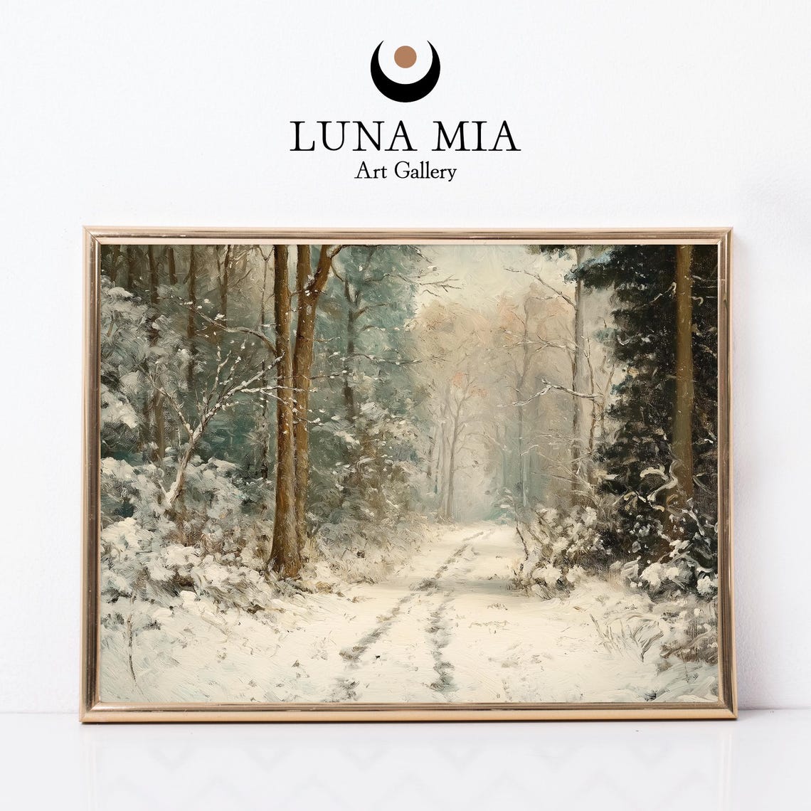 Footprints On A Snow Covered Path Through A Quiet Winter Forest Poster