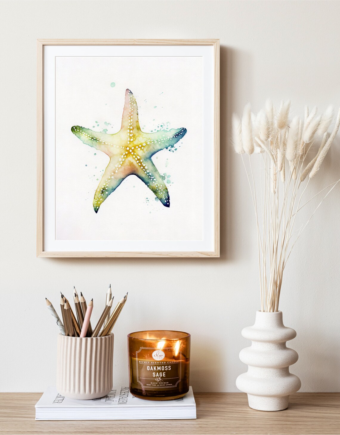 Starfish Watercolor Print, Minimalist Coastal Art - Image 3