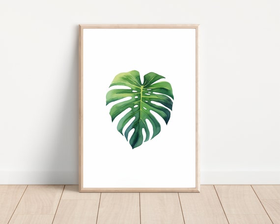 Original Vibrant Monstera Watercolor Art Tropical Plant Illustration Botanical Home Decor Plant Lover Gift Gift Ideas Tropical Artwork