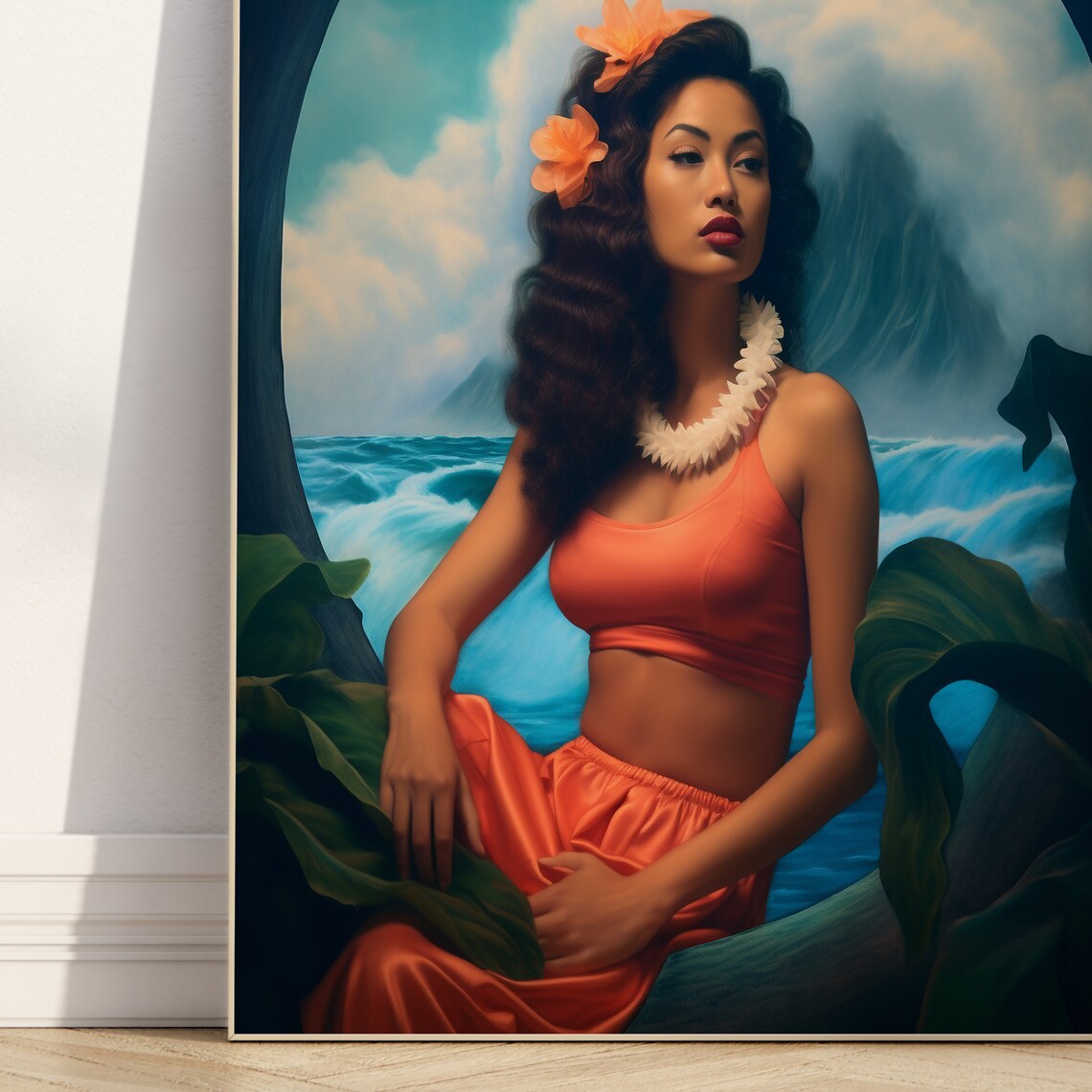 Hawaiian Woman Art Print, Original Hawaii Painting - Image 4