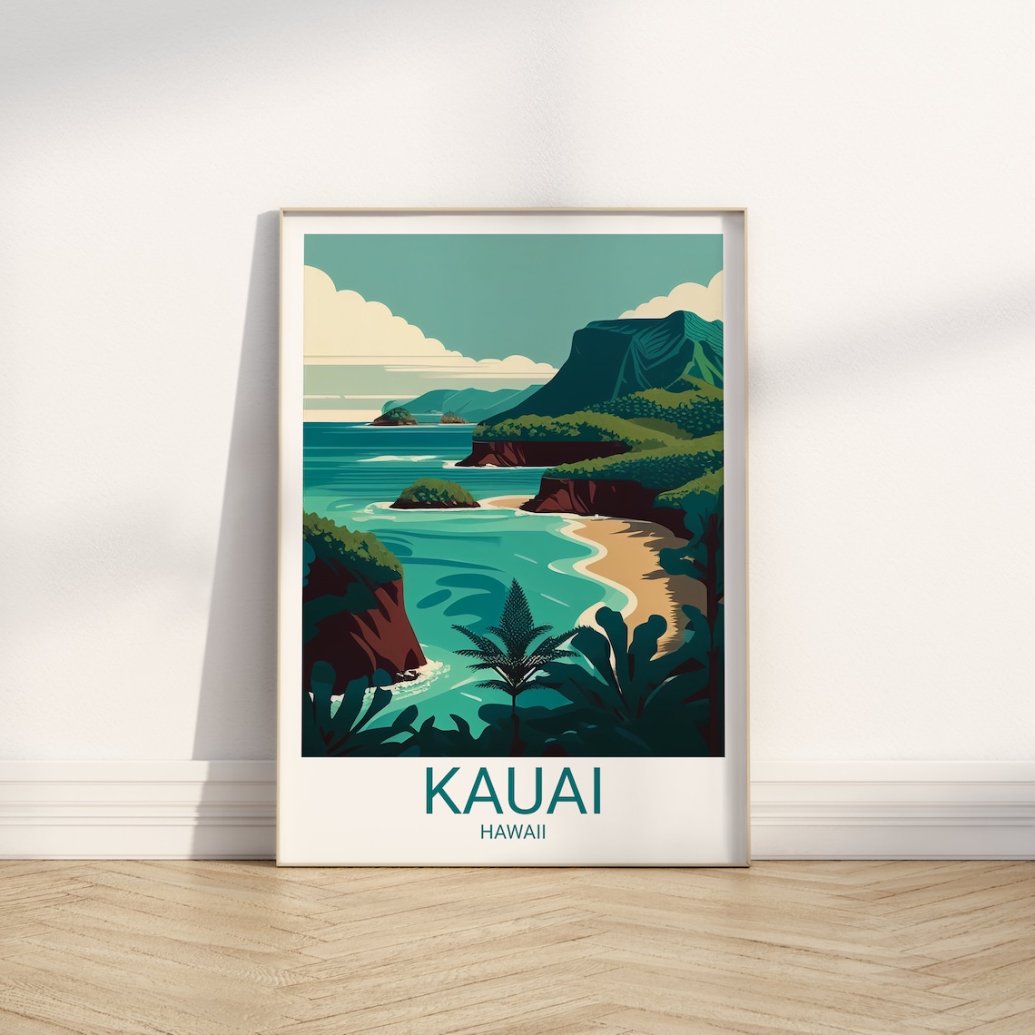 Kauai Vintage Travel Poster, Hawaii Art Print