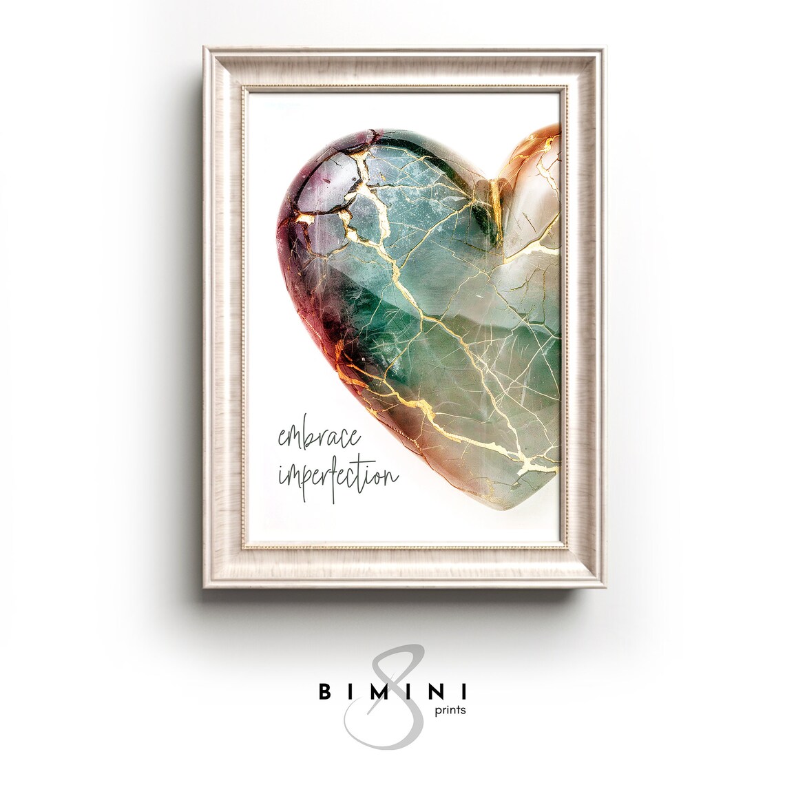 Embrace Imperfection Kintsugi Heart, Japan Art Print - Image 4