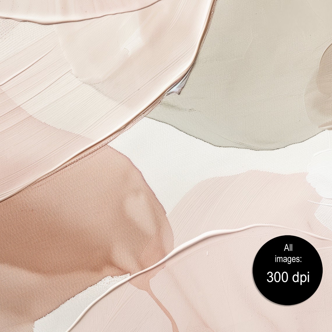 Blush Pink Beige Abstract Brushstroke Minimalist Neutral Poster - Image 2