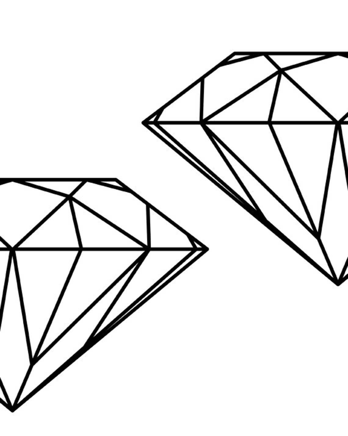 Black Geometric Diamond Line Art Minimalist Modern Abstract Print - Image 2
