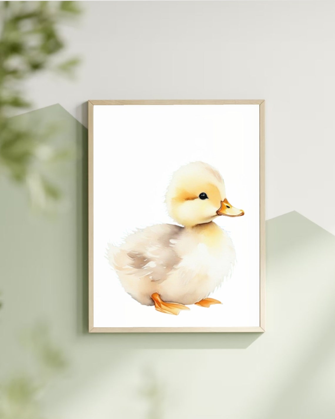 Fluffy Yellow Duckling Watercolor Baby Duck Nursery Kids Room Poster - Image 2