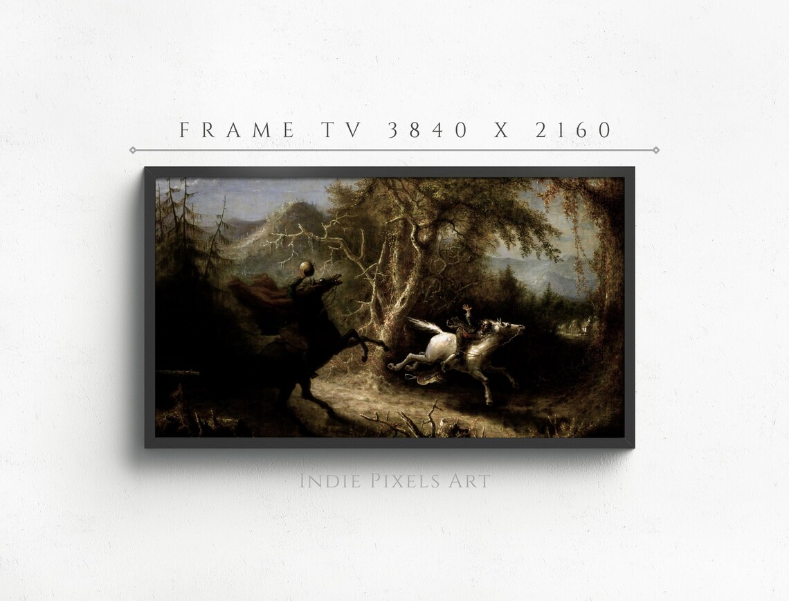 Frame TV Headless Horseman Vintage Halloween Gothic Sleepy Art Poster