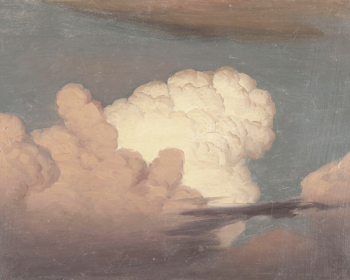 Vintage Pastel Cloud Sky Art Print, Nursery Decor - Image 2