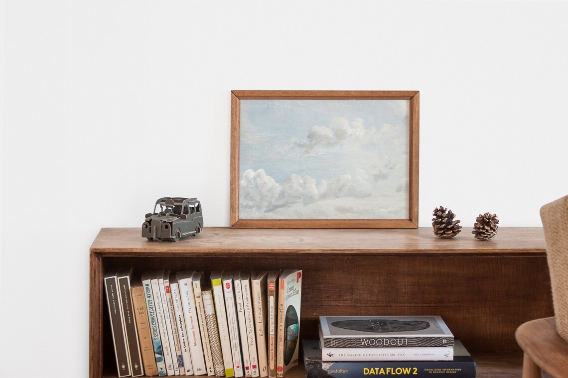Vintage Cloud Painting, Pastel Nursery Art Print - Image 2