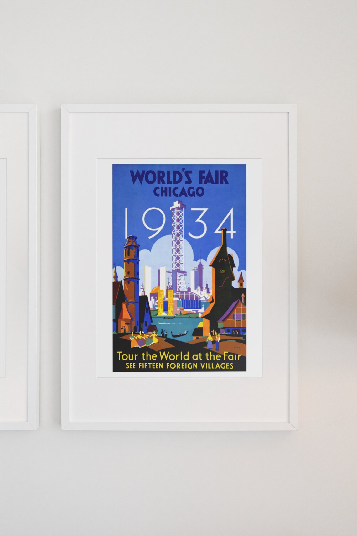 Worlds Fair Chicago 1934 Tour the World Foreign Villages Poster - Image 3