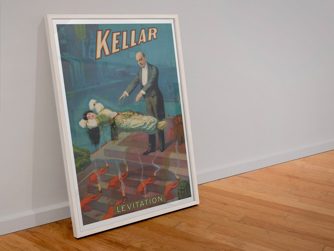 Harry Kellar Grand Levitation 1900 Vintage Stage Magic Poster - Image 4