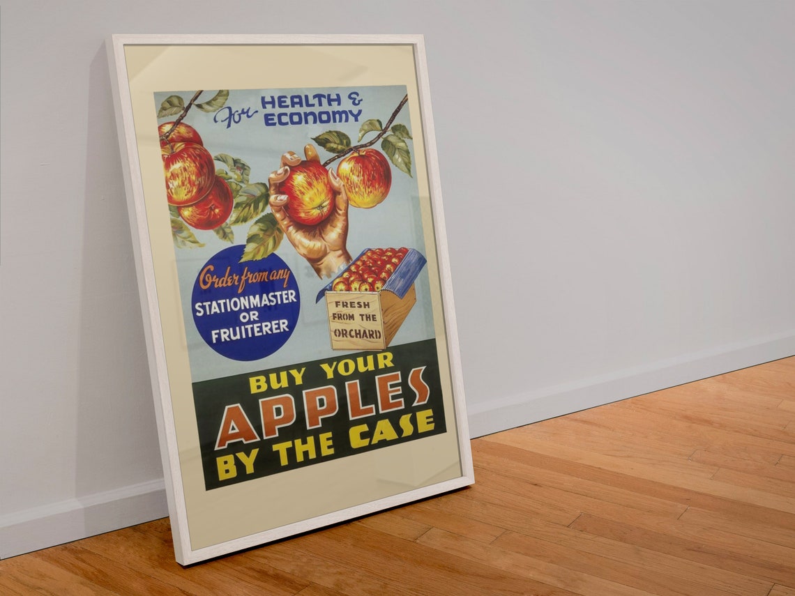 Buy Your Apples By The Case Vintage Fruit Advertising Wall Art - Image 4
